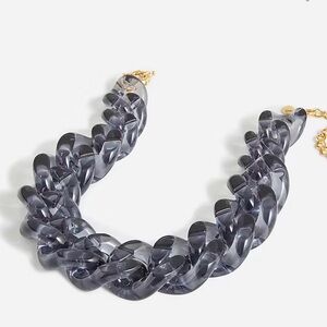 J. Crew Gray Graphite Acetate Link Necklace Made in Italy